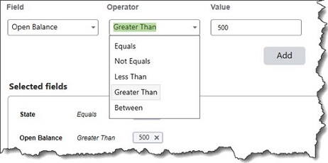 You can set the parameters for your group by selecting multiple fields, operators, and values.